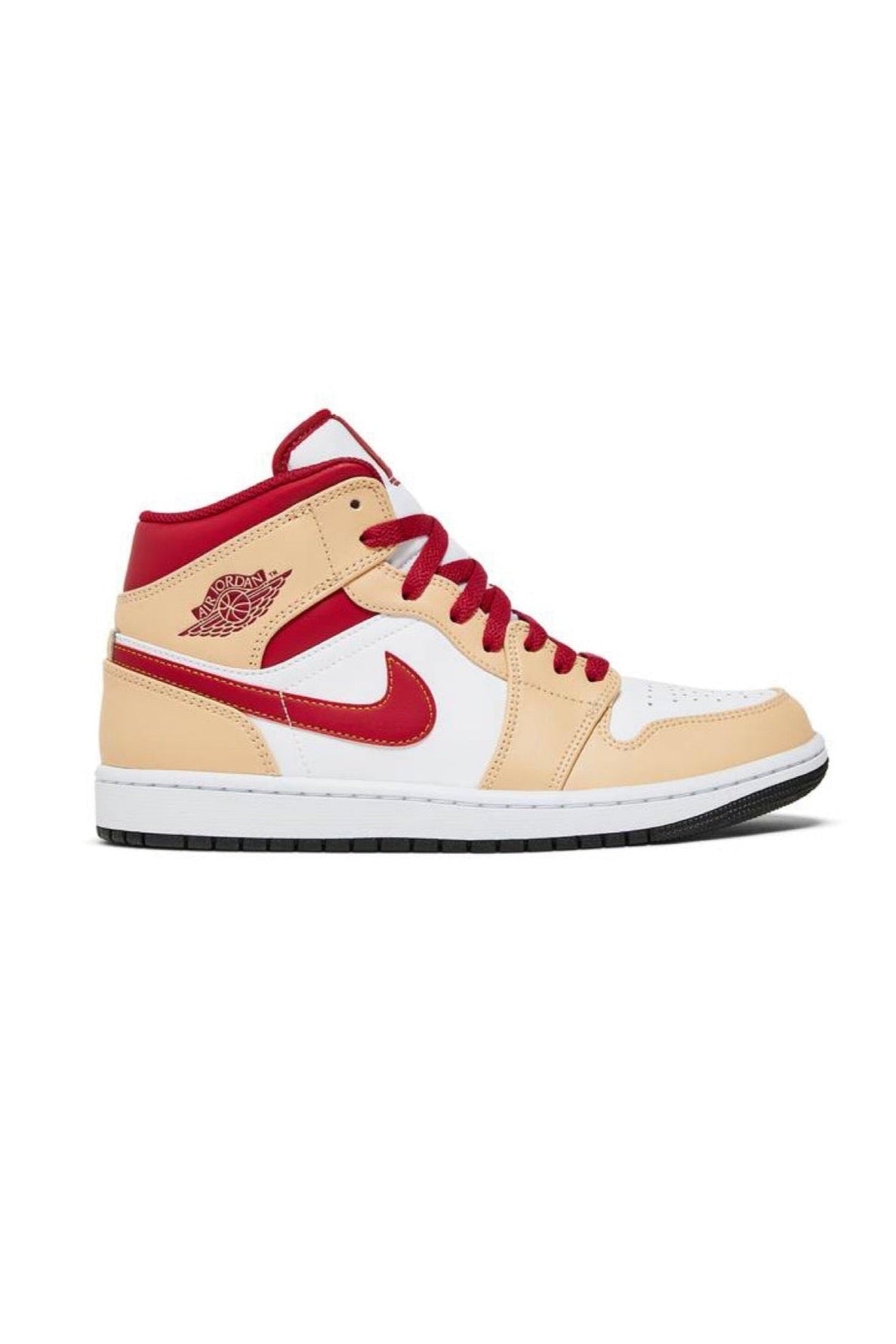 Jordan 1 Mid "Light Curry Cardinal Red"